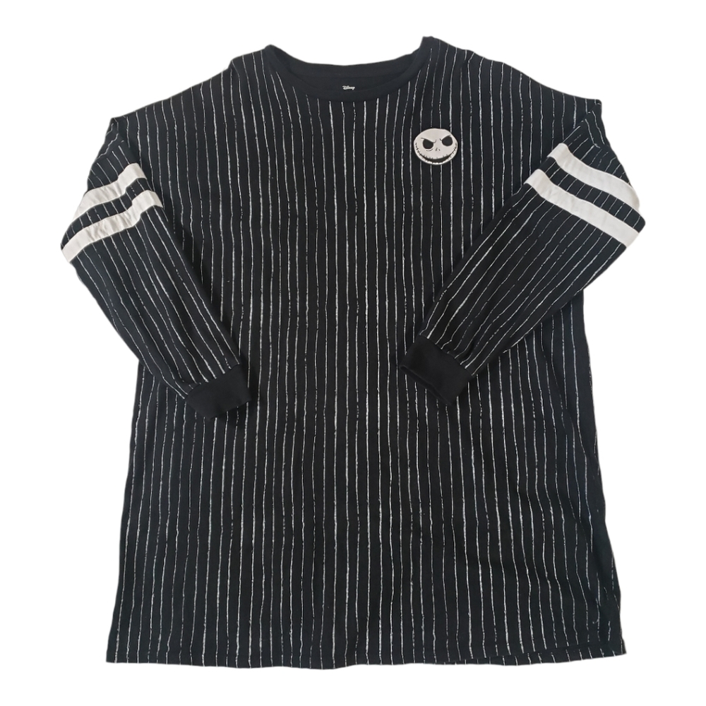 Disney The Nightmare Before Christmas Pinstripe Pumpkin King Long Sleeve Shirt L